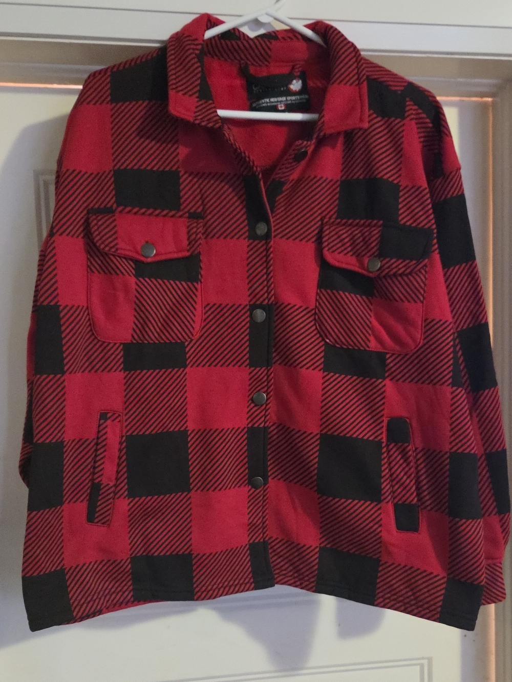 Women's Red & Black Buffalo Plaid Utility Jacket
